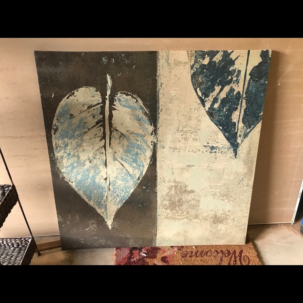 Navy and green wall art
